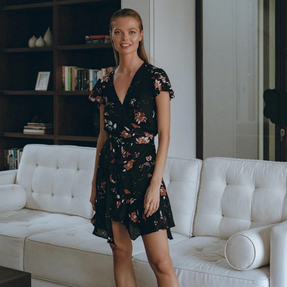 Aura The Label Fleur Mini Wrap Dress